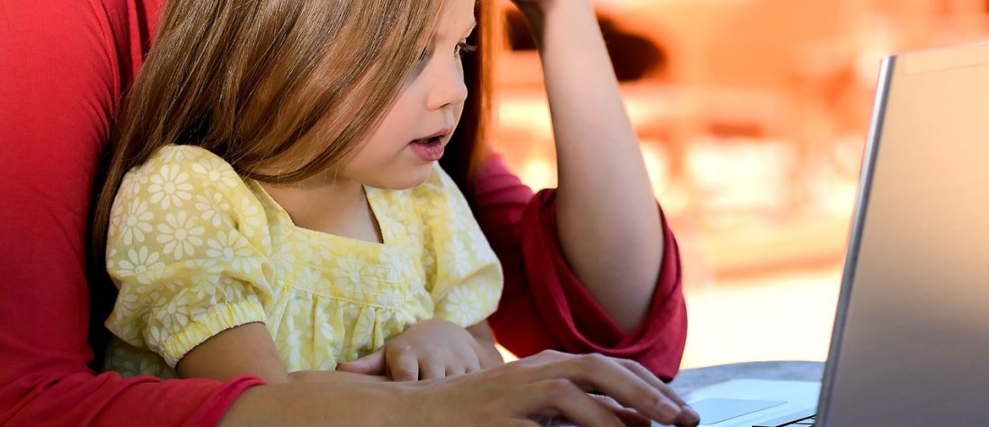 Family at computer